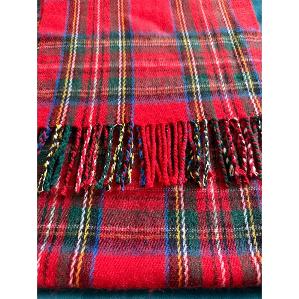 Rock Creek Red Plaid Acrylic Scarf Fringe Winter Accessory 64x12‎